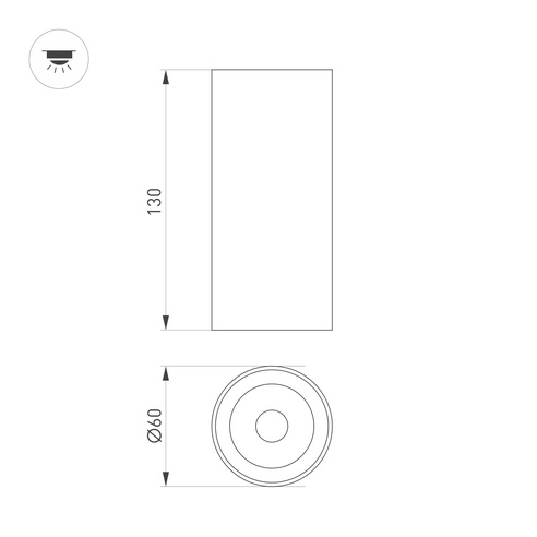 Светильник SP-GABI-SURFACE-R60-12W Day4000 (WH, 60 deg, 230V) (Arlight, IP40 Металл, 5 лет)