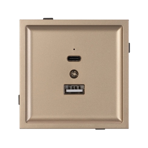 Механизм USB розетки SCT-TENDO-MUAC-PL-GD (5V, 3A, QC3) (Arlight, -)