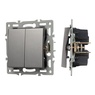Механизм выключателя двухклавишный проходной SWT-MKP2-PL-GR (250V, 16A) (Arlight, -)