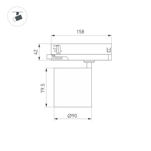 Светильник LGD-DYKE-4TR-R90-26W Day4000 (WH, 50 deg, 230V) (Arlight, IP20 Металл, 5 лет)