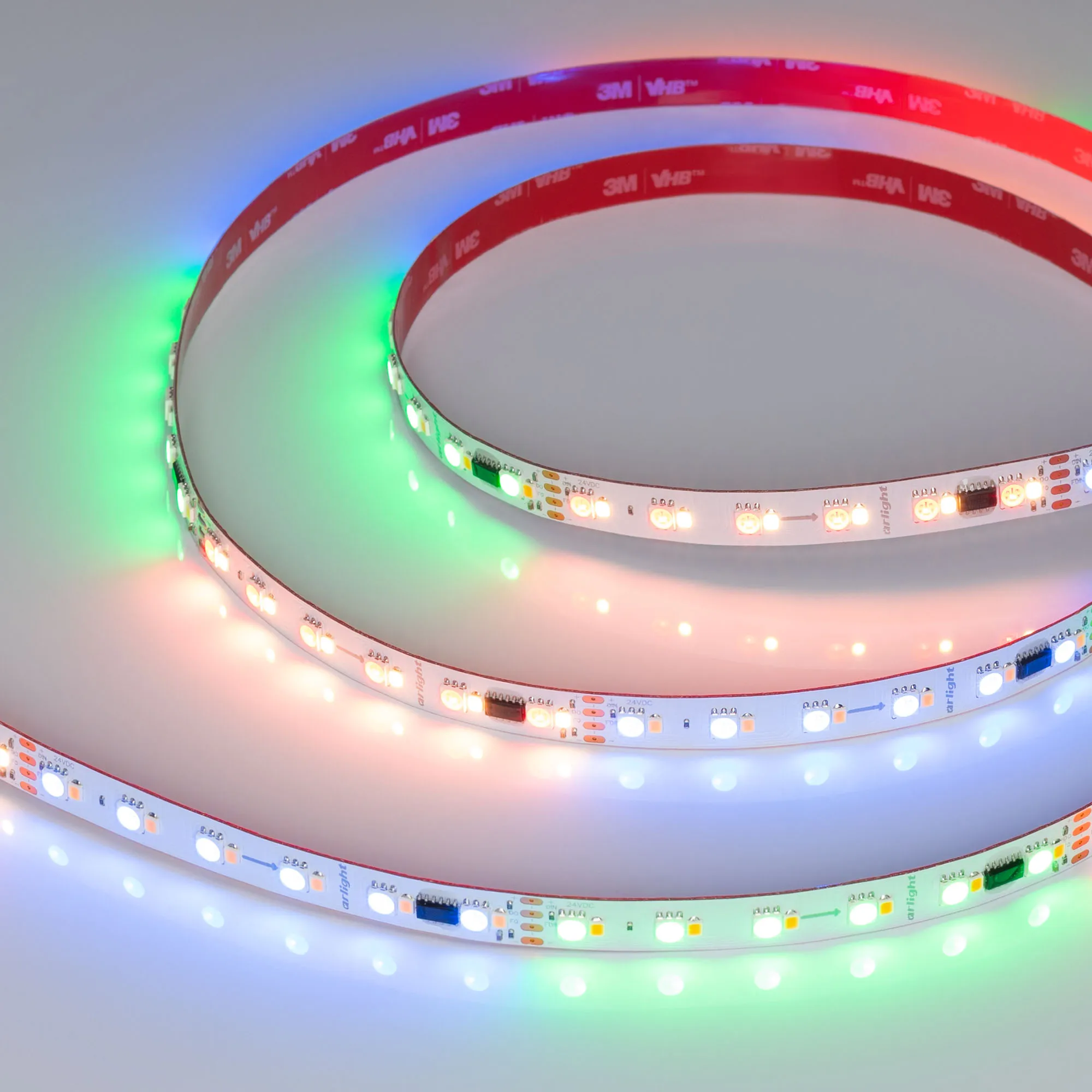 Лента светодиодная SPI-BA120-12mm 24V RGBW-White-PX6-BPT (16 W/m, IP20, 5060/2835, 5m) (Arlight, бегущий огонь) - изображение товара